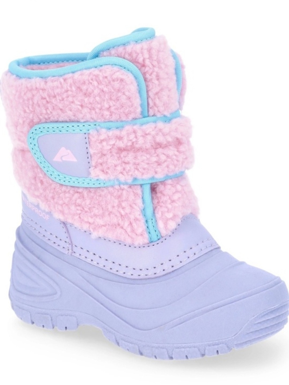Ozark Trail Kids Waterproof Boot in Pink & Lavender with Aqua Trim
